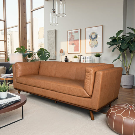 Phoenix Cognac Leather Sofa by Ashcroft Furniture at Eve Furniture