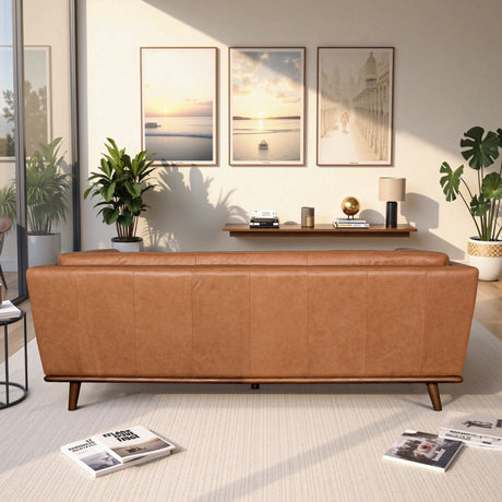 Phoenix Cognac Leather Sofa by Ashcroft Furniture at Eve Furniture