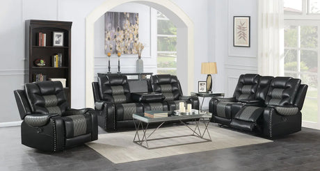 Phoenix II Black 3-Piece Reclining Living Room Set by New Era Innovations at Eve Furniture