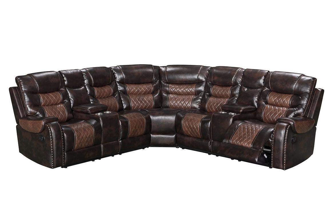 Phoenix II Brown Reclining Sectional by New Era Innovations at Eve Furniture