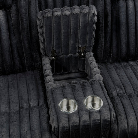 Phyllis Black Corduroy 2-Piece Reclining Living Room Set by Homelegance at Eve Furniture