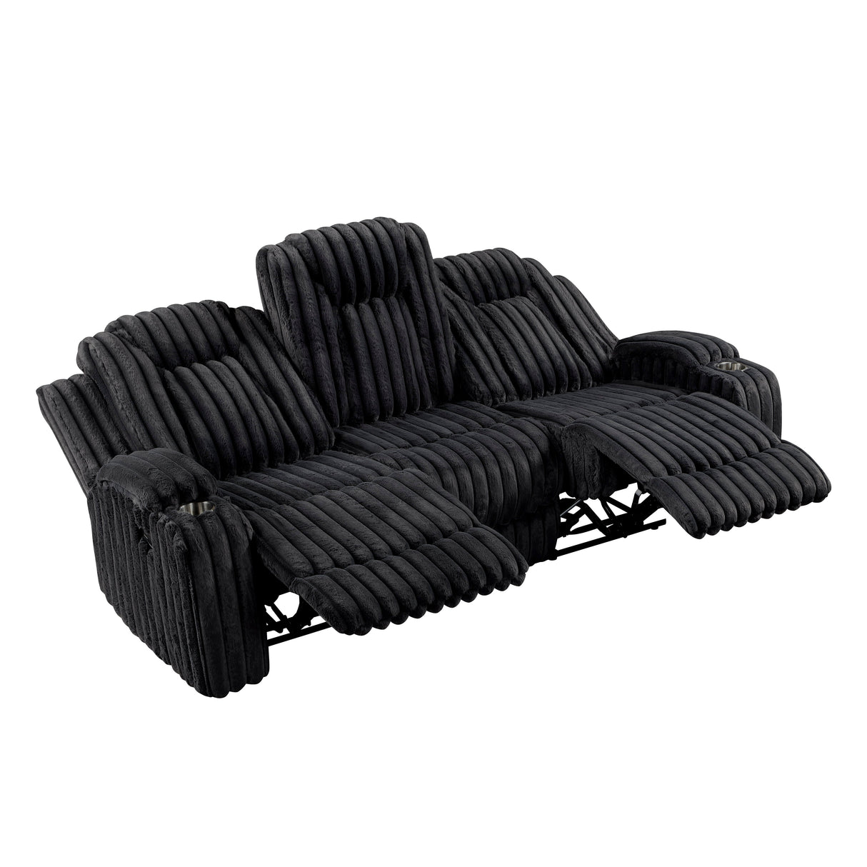 Phyllis Black Corduroy 2-Piece Reclining Living Room Set by Homelegance at Eve Furniture
