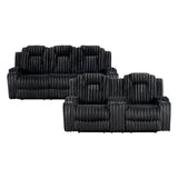Phyllis Black Corduroy 2-Piece Reclining Living Room Set by Homelegance at Eve Furniture