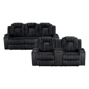 Phyllis Black Corduroy 2-Piece Reclining Living Room Set by Homelegance at Eve Furniture