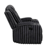 Phyllis Black Corduroy Reclining Chair with Cup Holders by Homelegance at Eve Furniture