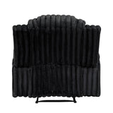 Phyllis Black Corduroy Reclining Chair with Cup Holders by Homelegance at Eve Furniture