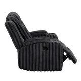 Phyllis Black Corduroy Reclining Chair with Cup Holders by Homelegance at Eve Furniture