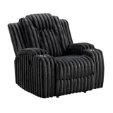 Phyllis Black Corduroy Reclining Living Room Set by Homelegance at Eve Furniture