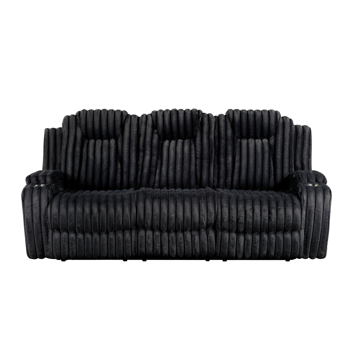 Phyllis Black Corduroy Reclining Living Room Set by Homelegance at Eve Furniture