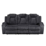 Phyllis Dark Gray 3-Piece Reclining Living Room Set by Homelegance at Eve Furniture