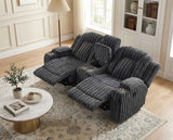 Phyllis Dark Gray 3-Piece Reclining Living Room Set by Homelegance at Eve Furniture