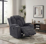 Phyllis Dark Gray 3-Piece Reclining Living Room Set by Homelegance at Eve Furniture