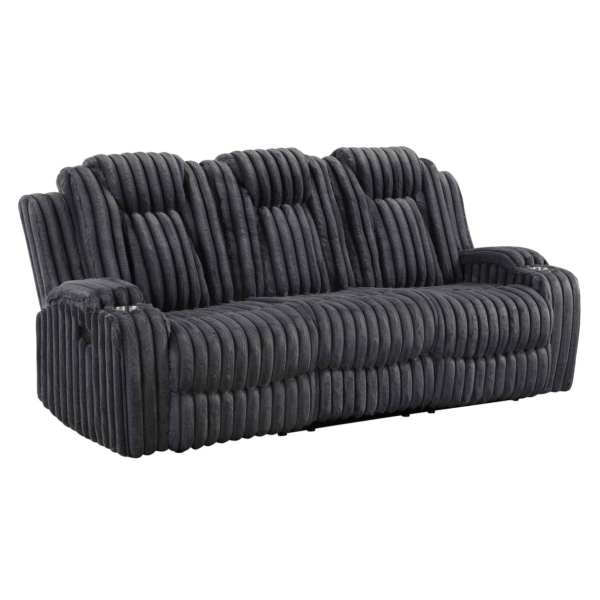 Phyllis Dark Gray 3-Piece Reclining Living Room Set by Homelegance at Eve Furniture