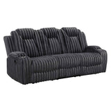 Phyllis Dark Gray 3-Piece Reclining Living Room Set by Homelegance at Eve Furniture
