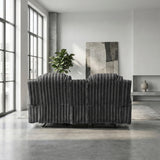 Phyllis Dark Gray Double Reclining Loveseat with Center Console and Cup Holders by Homelegance at Eve Furniture