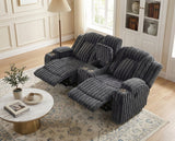 Phyllis Dark Gray Double Reclining Loveseat with Center Console and Cup Holders by Homelegance at Eve Furniture