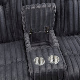 Phyllis Dark Gray Double Reclining Loveseat with Center Console and Cup Holders by Homelegance at Eve Furniture