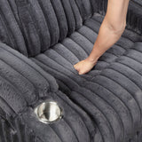 Phyllis Dark Gray Double Reclining Loveseat with Center Console and Cup Holders by Homelegance at Eve Furniture