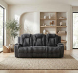 Phyllis Dark Gray Double Reclining Sofa by Homelegance at Eve Furniture