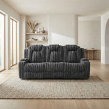 Phyllis Dark Gray Double Reclining Sofa by Homelegance at Eve Furniture