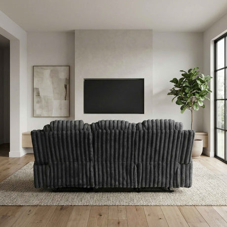 Phyllis Dark Gray Double Reclining Sofa by Homelegance at Eve Furniture