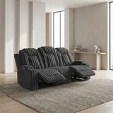 Phyllis Dark Gray Double Reclining Sofa by Homelegance at Eve Furniture