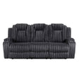 Phyllis Dark Gray Double Reclining Sofa by Homelegance at Eve Furniture