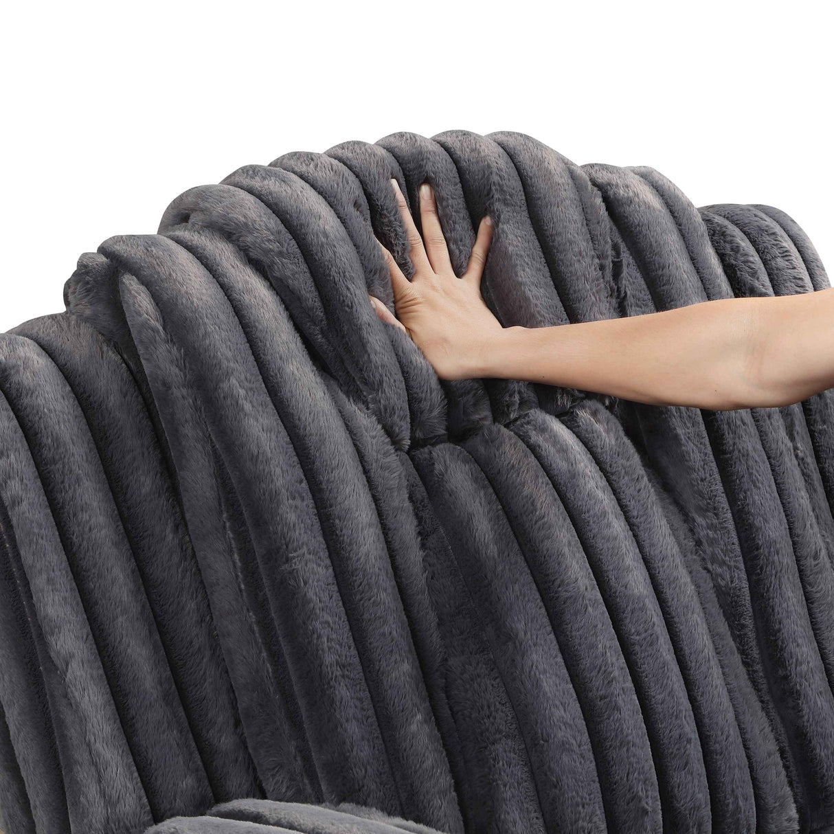 Phyllis Dark Gray Reclining Chair by Homelegance at Eve Furniture