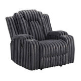 Phyllis Dark Gray Reclining Chair by Homelegance at Eve Furniture