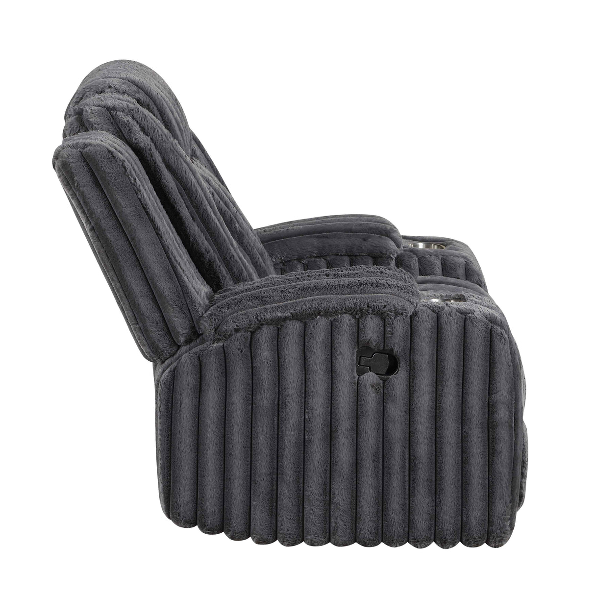 Phyllis Dark Gray Reclining Chair by Homelegance at Eve Furniture