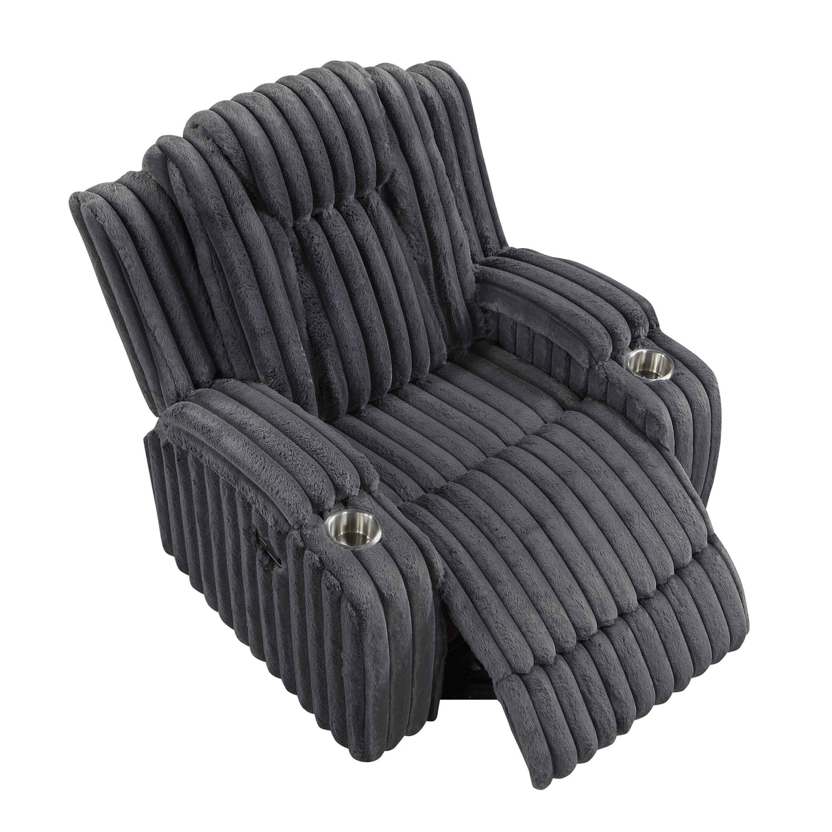 Phyllis Dark Gray Reclining Chair by Homelegance at Eve Furniture