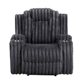 Phyllis Dark Gray Reclining Chair by Homelegance at Eve Furniture