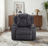 Phyllis Dark Gray Reclining Chair with Cup Holders by Homelegance at Eve Furniture