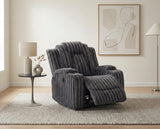 Phyllis Dark Gray Reclining Chair with Cup Holders by Homelegance at Eve Furniture