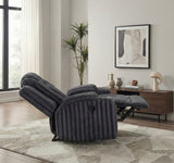 Phyllis Dark Gray Reclining Chair with Cup Holders by Homelegance at Eve Furniture