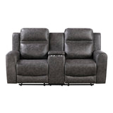 Phyllis Dark Gray Reclining Chair with Cup Holders by Homelegance at Eve Furniture