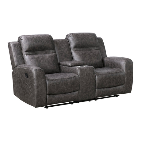Phyllis Dark Gray Reclining Chair with Cup Holders by Homelegance at Eve Furniture