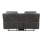Phyllis Dark Gray Reclining Chair with Cup Holders by Homelegance at Eve Furniture