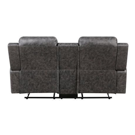 Phyllis Dark Gray Reclining Chair with Cup Holders by Homelegance at Eve Furniture