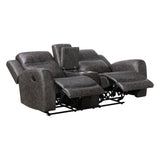 Phyllis Dark Gray Reclining Chair with Cup Holders by Homelegance at Eve Furniture
