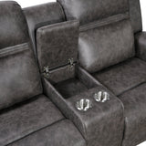 Phyllis Dark Gray Reclining Chair with Cup Holders by Homelegance at Eve Furniture