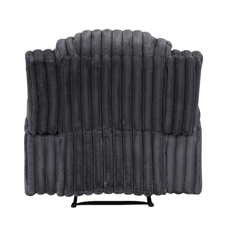 Phyllis Dark Gray Reclining Chair with Cup Holders by Homelegance at Eve Furniture