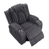Phyllis Dark Gray Reclining Chair with Cup Holders by Homelegance at Eve Furniture