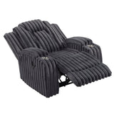 Phyllis Dark Gray Reclining Chair with Cup Holders by Homelegance at Eve Furniture