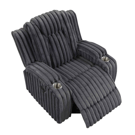 Phyllis Dark Gray Reclining Living Room Set by Homelegance at Eve Furniture