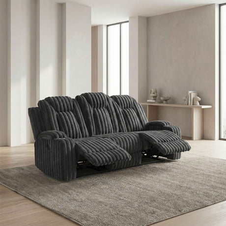 Phyllis Dark Gray Reclining Living Room Set by Homelegance at Eve Furniture