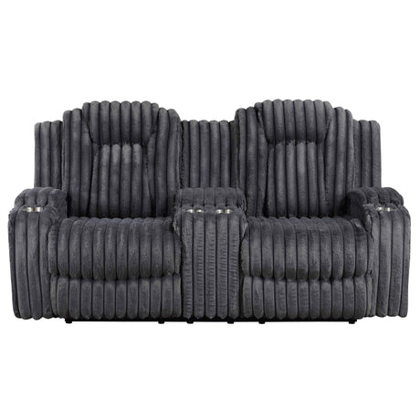 Phyllis Dark Gray Reclining Living Room Set by Homelegance at Eve Furniture