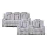 Phyllis Light Gray 2-Piece Reclining Living Room Set by Homelegance at Eve Furniture