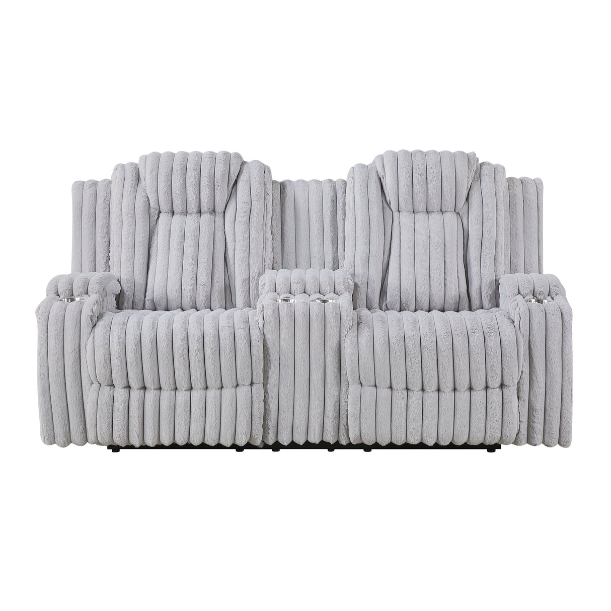 Phyllis Light Gray 2-Piece Reclining Living Room Set by Homelegance at Eve Furniture