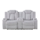 Phyllis Light Gray 2-Piece Reclining Living Room Set by Homelegance at Eve Furniture